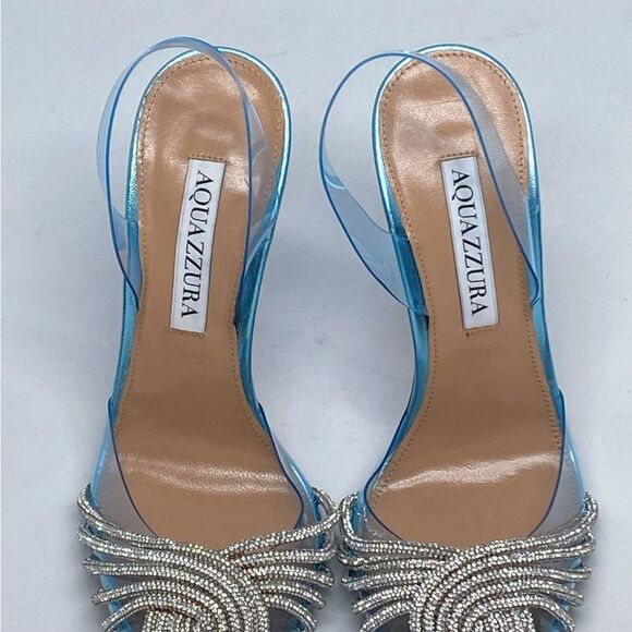 Aquazzura Gatsby Crystal-Embellished Slingback pumps size 35 - Picture 4 of 13